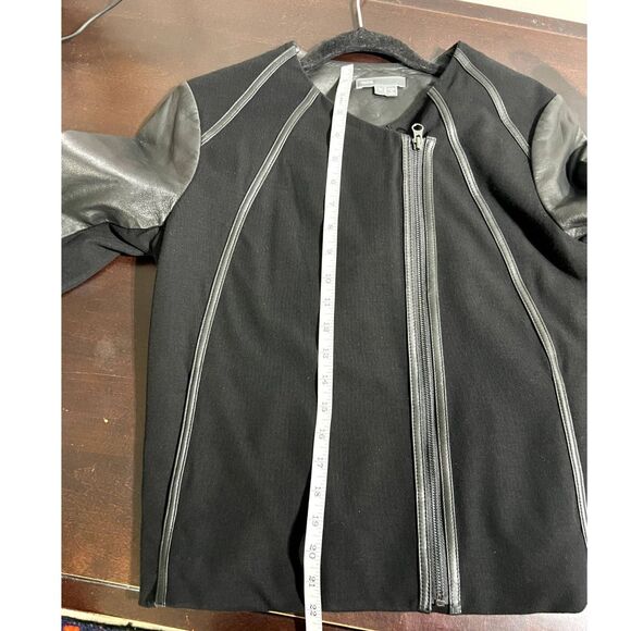 VINCE Leather Moto Jacket M | Mixed Media Magic | Soft Power - Picture 10 of 13